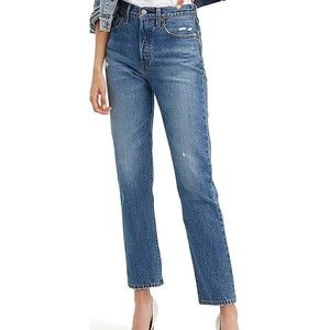 NEW Levi's Women's Button Fly Premium 501 Original Fit Jeans, Athens Dark 25 Reg